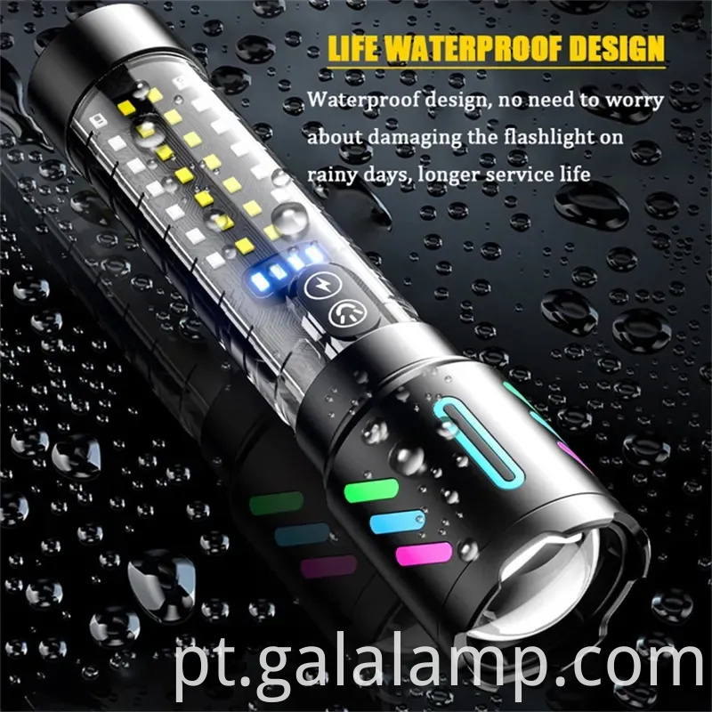 Lanterna de liga de fluorescência de laser branca de alta potência com zoom